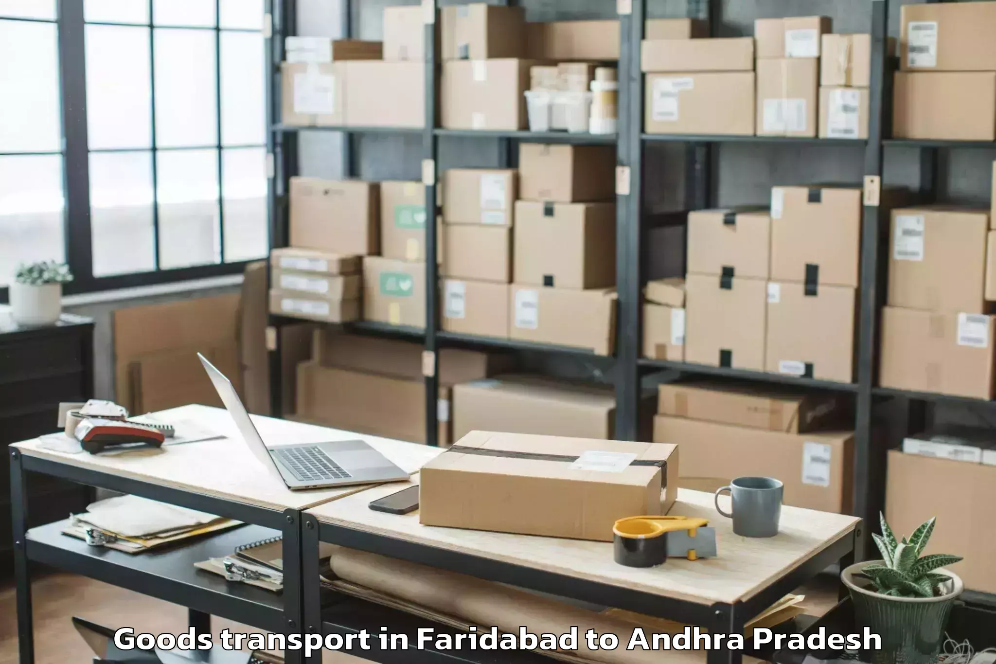 Book Faridabad to Duvvur Goods Transport Online